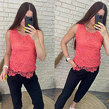 Стильна жіноча блуза, тканина "Мереживо" 48, 50, 52 розмір 48