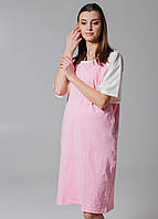 690101 Нічна сорочка Поліна з вишивкою Хепі Неня Рожева