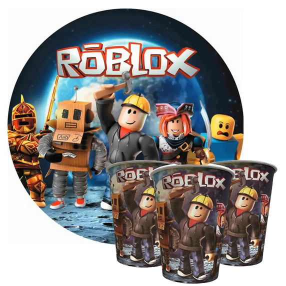 Комплект посуду "Роблокс / Roblox", тарілка та склянка по 10 шт.