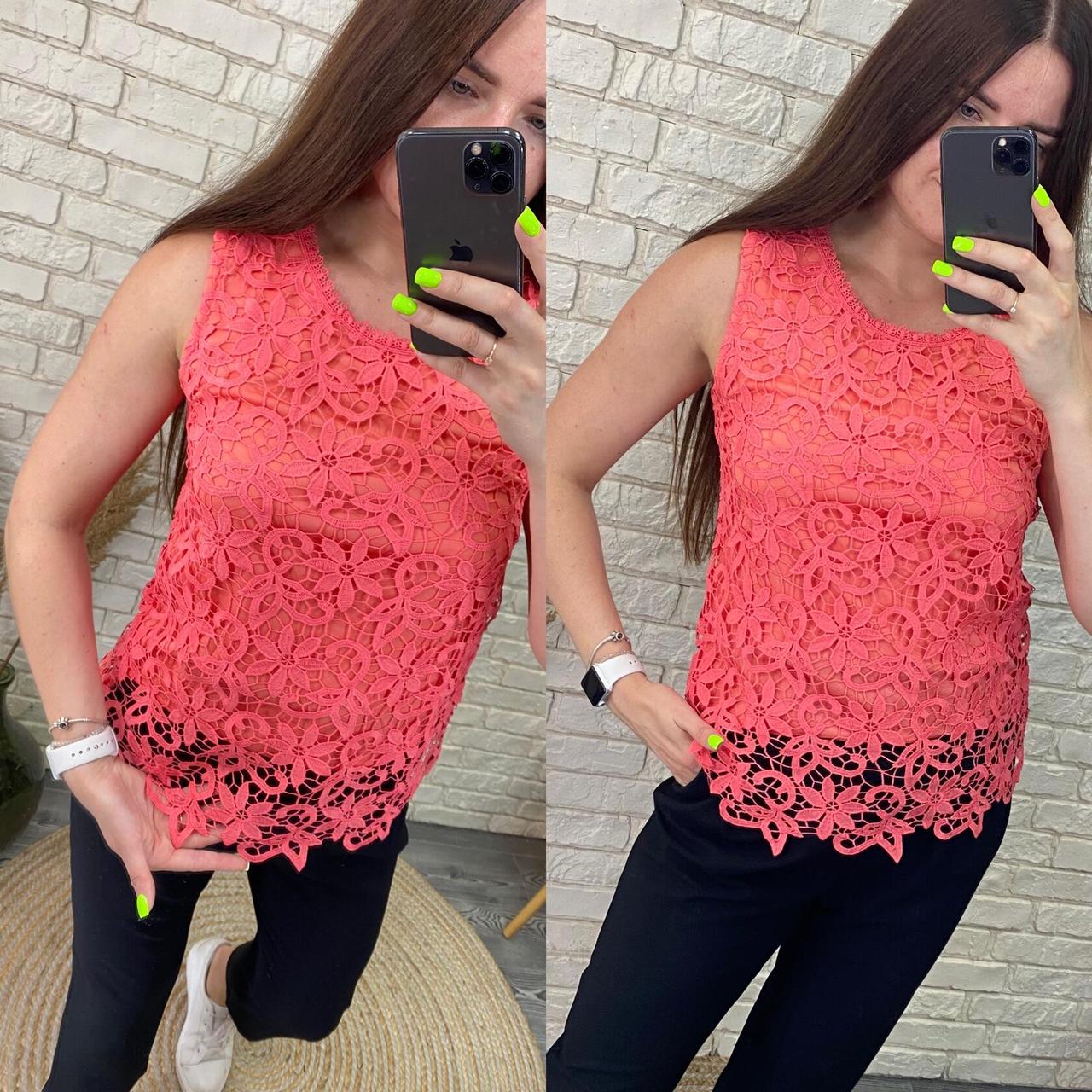 Стильна жіноча блуза, тканина "Мереживо" 46, 48, 50, 52 розмір 46