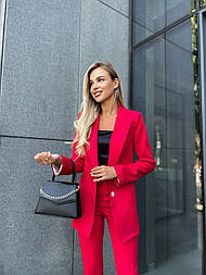 Піджак жакет жіночий класичний на підкладці червоний