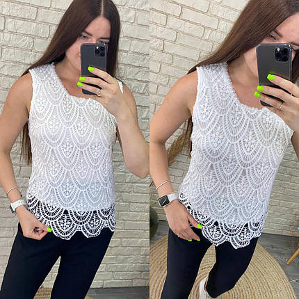 Стильна жіноча блуза, тканина "Мереживо" 52, 54, 56 розмір 52, фото 1