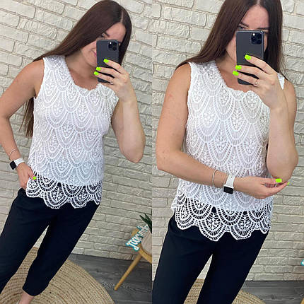 Стильна жіноча блуза, тканина "Мереживо" 52, 54, 56 розмір 52, фото 2