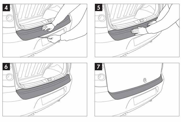 Накладки на задний бампер Hyundai Santa Fe 2012-2015 / ABS Защитные декоративные накладки на бампер авто 3 - фото 3 - id-p1720492597