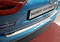 Накладки на задний бампер Nissan Qashqai II FL 2017- полирован. Защитные декоративные накладки на бампер 3