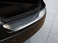 Накладки на задний бампер Volkswagen Touareg 2007-2010 полирован. Защитные декоративные накладки на бампер 3