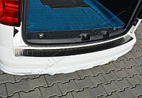 Накладки на задній бампер VW Caddy 2015- матований Захисні декоративні накладки на бампер авто 3