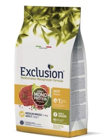 Exclusion корм для собак Adult Beef Medium Breed для собак середніх порід з яловичиною, 12кг
