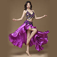 Костюм для восточных танцев юбка пояс лифчик танца живота Фиолетовый Хіт продажу!