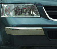 Накладки на передній бампер VW T5 2003-2009 куточки 2шт Захисні декоративні накладки на бампер авто 3