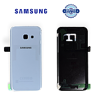 Задняя панель корпуса (крышка аккумулятора) Samsung A320 Blue A3 2017 (GH82-13629C) сервисный оригинал