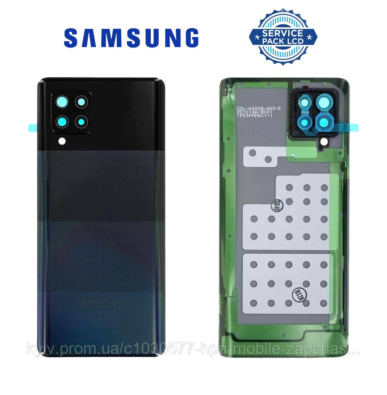 Задня панель корпусу (кришка акумулятора) Samsung A426 Black A42 5G 2021 (GH82-24378A) сервісний оригінал, фото 1