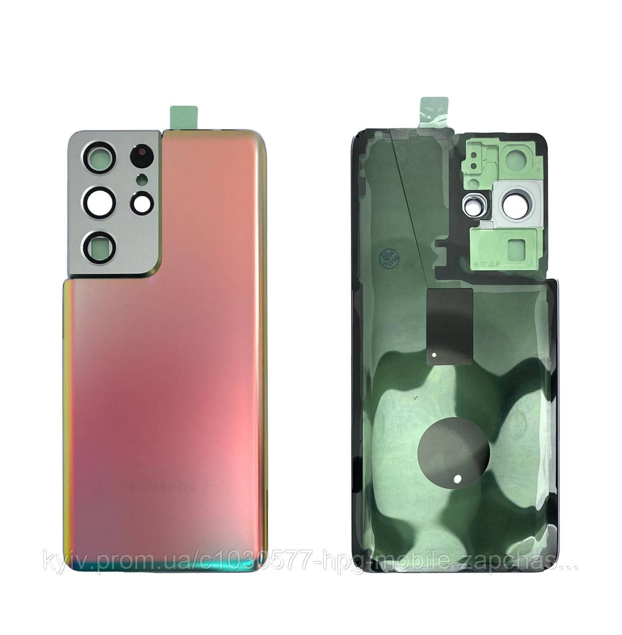 Задня панель корпусу (кришка акумулятора) Samsung S21 Ultra G998 Silver зі склом камери оригінал, фото 1