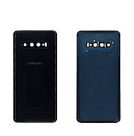 Задняя панель корпуса (крышка аккумулятора) Samsung S10 Plus G975 Black cо cтеклом камеры оригинал