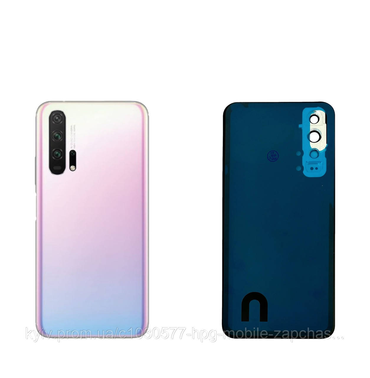 Задня панель корпусу (кришка акумулятора) Huawei Honor 20 Pro Pink зі склом камери оригінал, фото 1