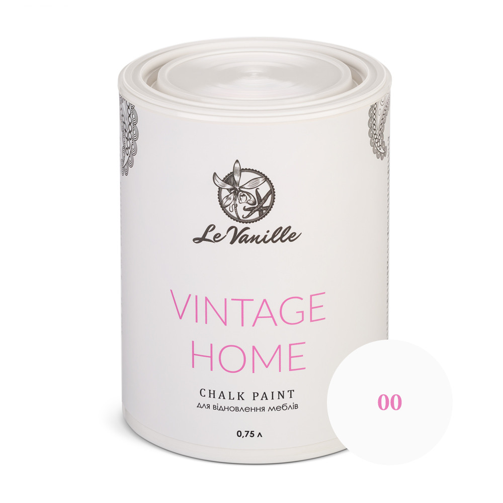 Крейдяна фарба Le Vanille Vintage Home chalk paint 0,75 л, БІЛА (Колір 00)