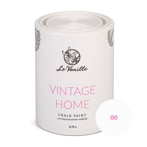 Крейдяна фарба Le Vanille Vintage Home chalk paint 0,75 л, БІЛА (Колір 00), фото 1