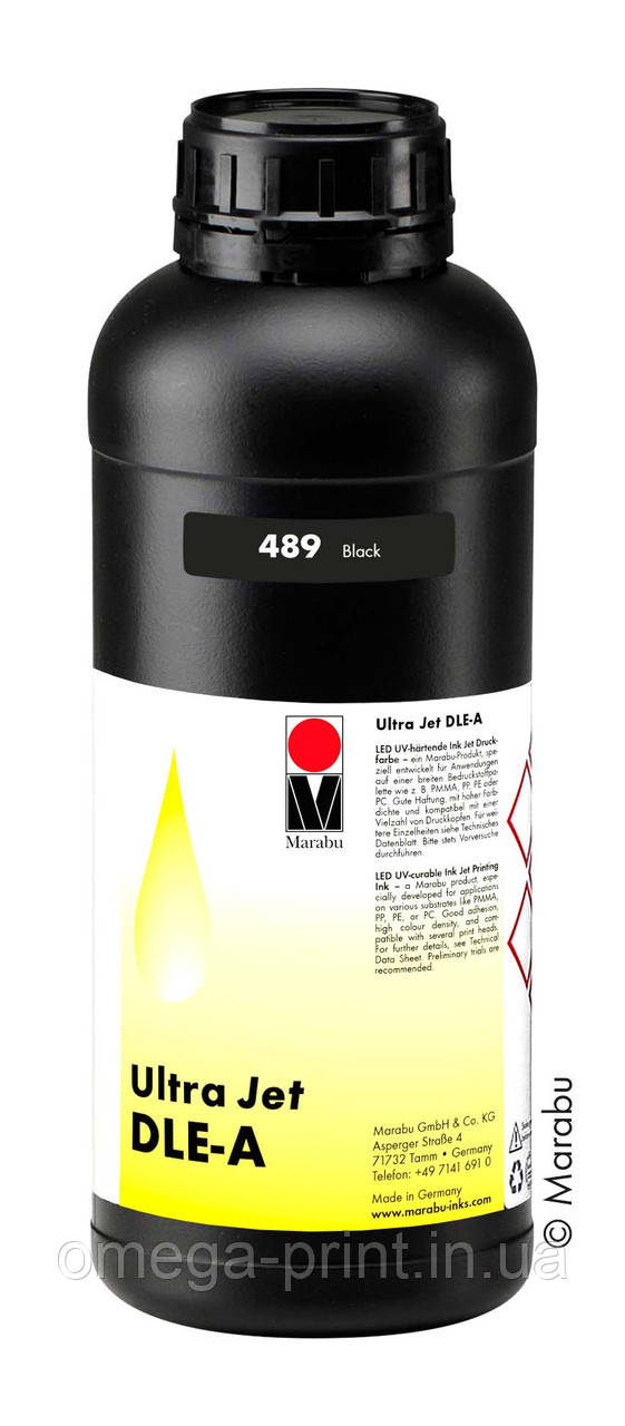 УФ чорнило UltraJet DLE-A 489 BK BOT 1L, фото 1