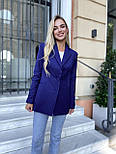 Піджак жакет жіночий класичний на підкладці синій, фото 5