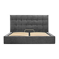 Ліжко Двоспальне Американка Chester New Comfort 160 x 200 см Alyaska 10 З підйомним механізмом та нішою для білизни Темно-сірий