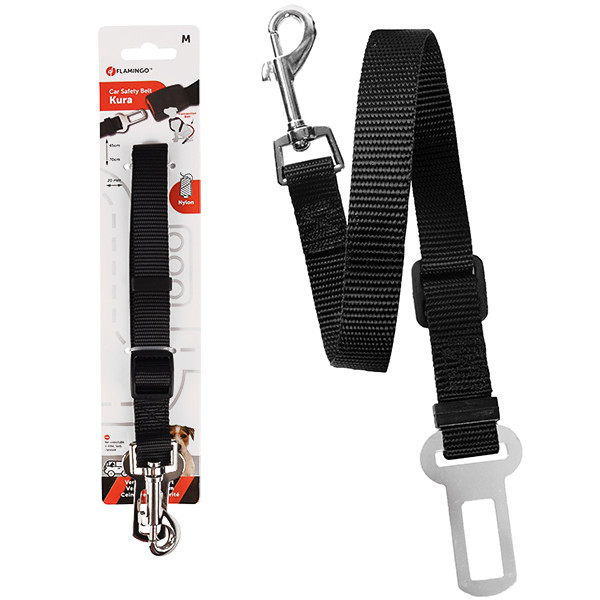 Flamingo Car Safety Belt Kura ФЛАМІНГО КУРА з’єднувач автомобільного ременя безпеки для собак, фото 1