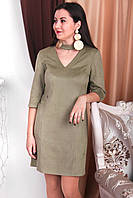 Праздничное замшевая платье с рукавом для кормящих мам размер L обьем груди 90-94