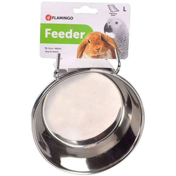 Flamingo Feeder With Hook ФЛАМІНГО ГОДІВНИЦЯ НАВІСНА з гачками для кроликів, великих папуг, фото 1