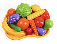 Набор игрушечных фруктов и овощей с подносом ТехноК 16 предметов 5347