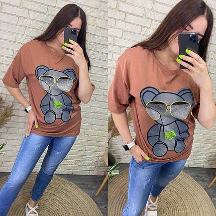 Стильна жіноча футболка, тканина "Трикотаж" розмір 48, фото 2