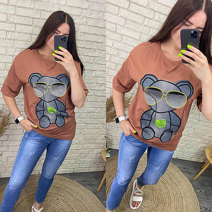 Стильна жіноча футболка, тканина "Трикотаж" розмір 48, фото 1