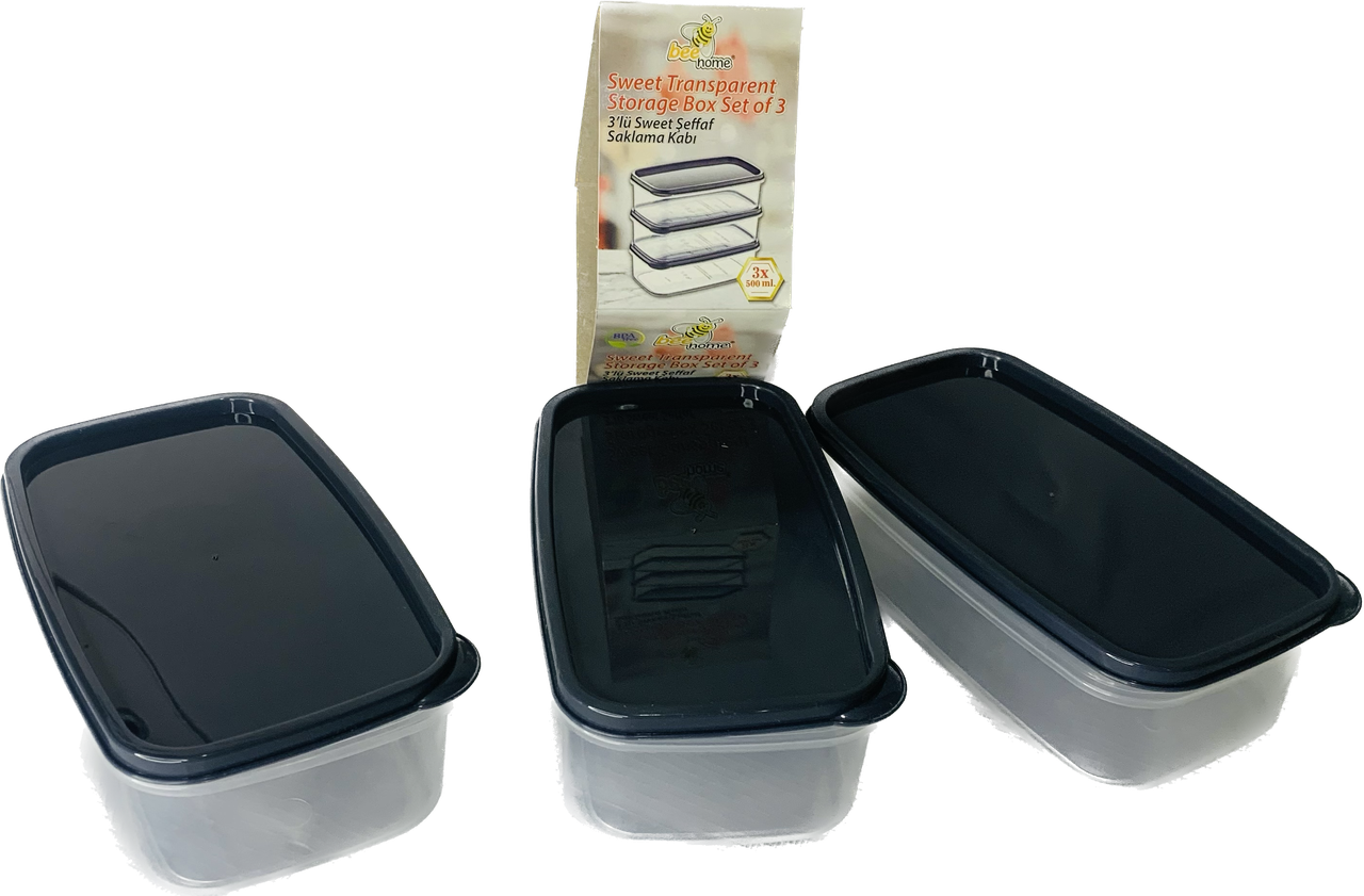 Прозорий контейнер для зберігання 3 * 500 мл, фото 1