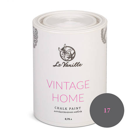 Крейдяна фарба Le Vanille Vintage Home chalk paint 0,75 л, Графітова (Колір 17), фото 2