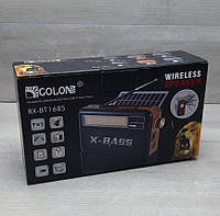 Радіоприймач з USB GOLON RX-BT168S сонячна панель+ліхтарик (FM/AM/SW)