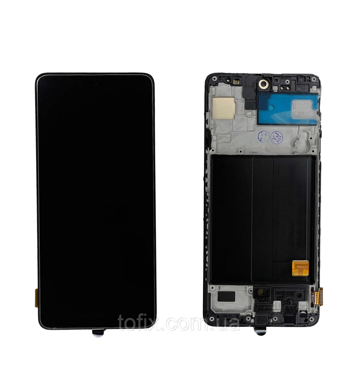 Дисплей модуль Samsung SM А515 OLED А51 Black 2020 (оригінальний розмір матриці) у зборі з рамкою