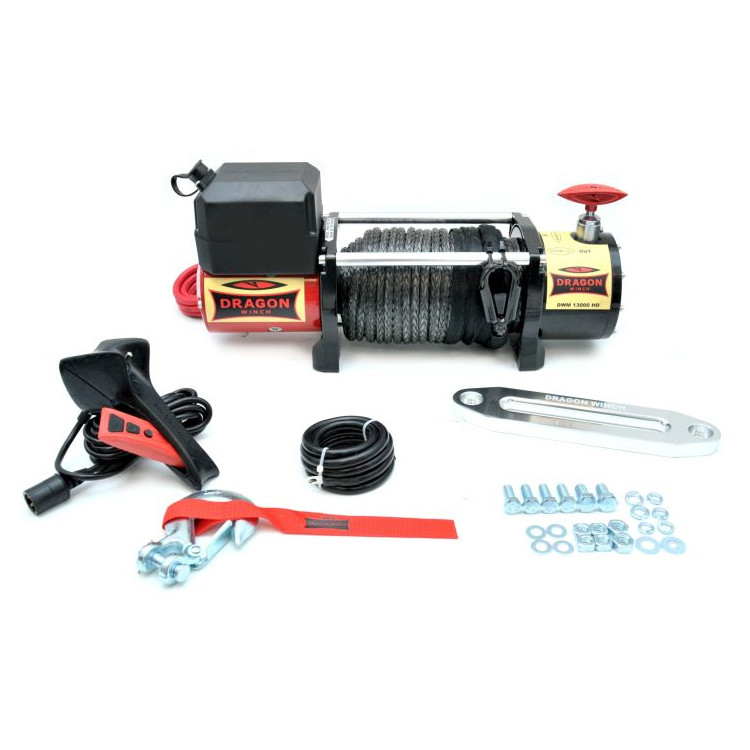 Лебедка электрическая автомобильная Dragon Winch DWM 13000 HD 12V с синтетическим тросом - фото 2 - id-p1914784770