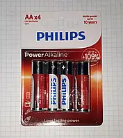 Батарейка LR6 AA Power комплект 4шт Alkaline Blister Philips