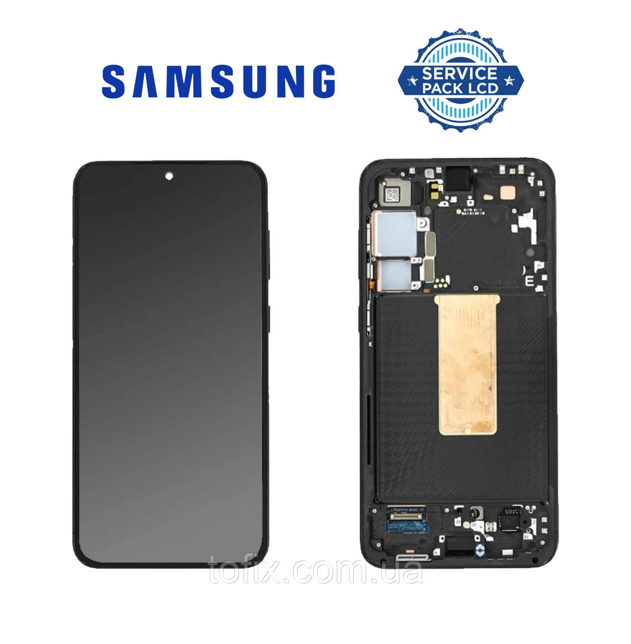 Дисплей Samsung S916 Black S23 Plus 2023 (GH82-30476A) сервісний оригінал у зборі з рамкою