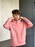 Розовая мужская толстовка с капюшоном