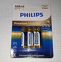 Батарейка LR03 AAA Premium комплект 4шт Alkaline Blister Philips