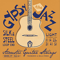 Струны для акустической гитары La Bella GJL-LE Gypsy Jazz Silk & Steel Light Loop-Ends .011 - .051