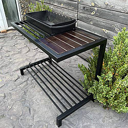 Мангал ML9-4С в стилі лофт на дровнику на 9 шампурів 4 мм