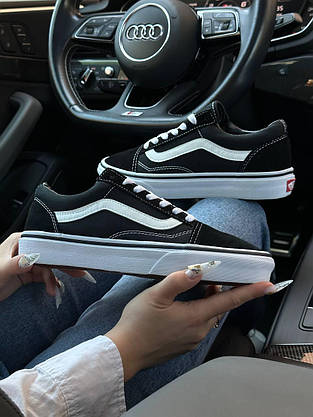 Кеди VANS Old Skool чорно-білі текстиль жіночі унісекс, фото 3