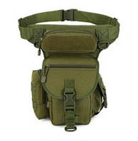 Тактическая сумка поясная на ногу oliva, набедренная сумка на ногу для военных