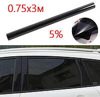 Автомобильная тонировка, тонировочная тонировка 075.3м 5% Super Dark Black, тонировка автомобильных окон