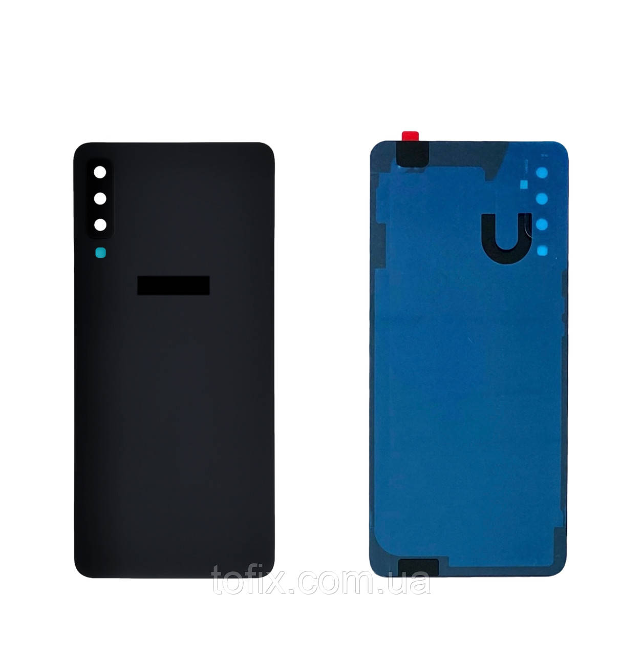 Задня панель корпусу (кришка акумулятора) Samsung A7 A750 Black зі склом камери оригінал