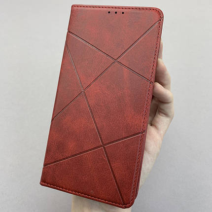 Чохол-книга для Xiaomi Redmi 9 книга в смужку з кишенею на телефон сяомі редмі 9 червона str, фото 1