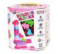 Детский конструктор ТехноК Building Blocks 90 деталей розовый 6535