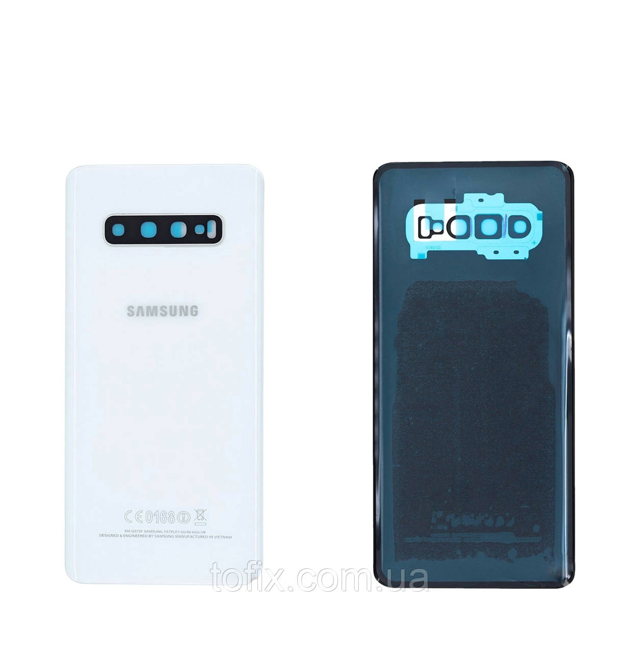 Задня панель корпусу (кришка акумулятора) Samsung S10 Plus G975 White зі склом камери оригінал