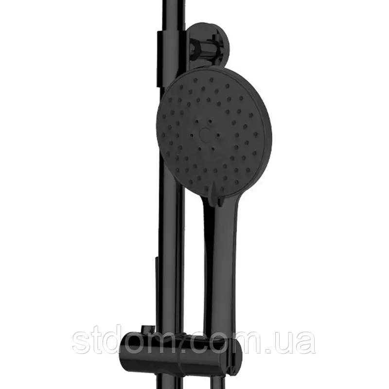 Черная душевая система Dusel Milton Black с тропическим душем для ванны и кабины - фото 7 - id-p1914841860