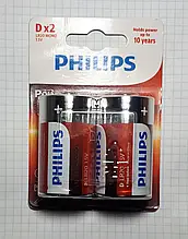 Батарейка LR20 D Power Alkaline блістер пара 2 шт. Philips